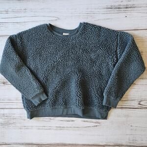 A New Day Teddy Bear Fuzzy Crew Neck Sweatshirt sz L